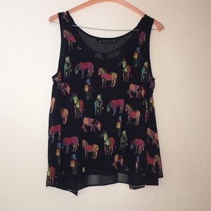 Zara zebra print top M